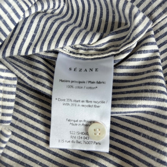 Sézane Tomboy Shirt in blue and ecru stripe - Picture 7 of 7